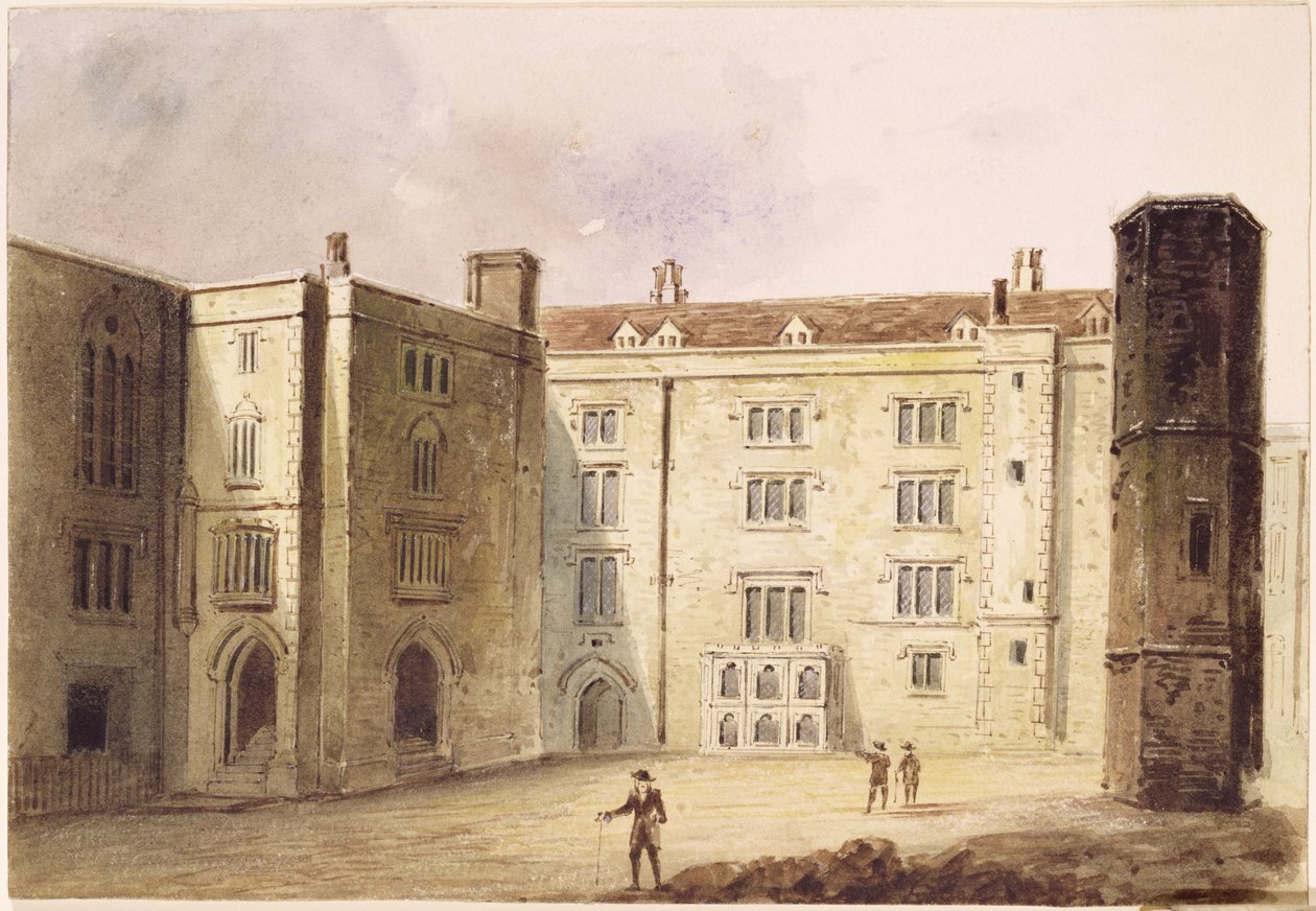 The Courtyard at Bridewell Palace, ca. 1880 (wc på papir) af E.H. Maund