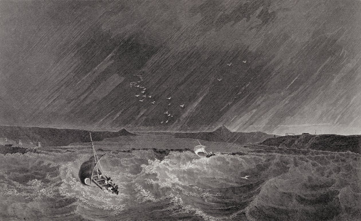Både, der løber efter ly fra en storm ind i Refuge Cove, nat den 7. juli 1926, fra 