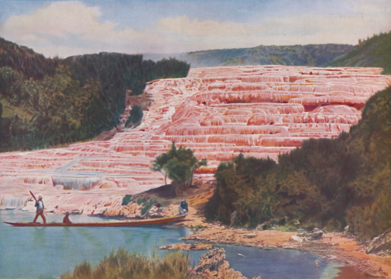 Flushed Beauty of New Zealand Pink Terrasser før deres fuldstændige ødelæggelse, c1935 af ENA