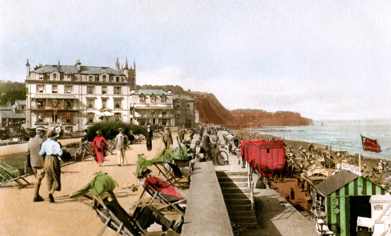 East Cliff Promenade, Teignmouth, Devon, begyndelsen af det 20. århundrede. af EP Bucknall
