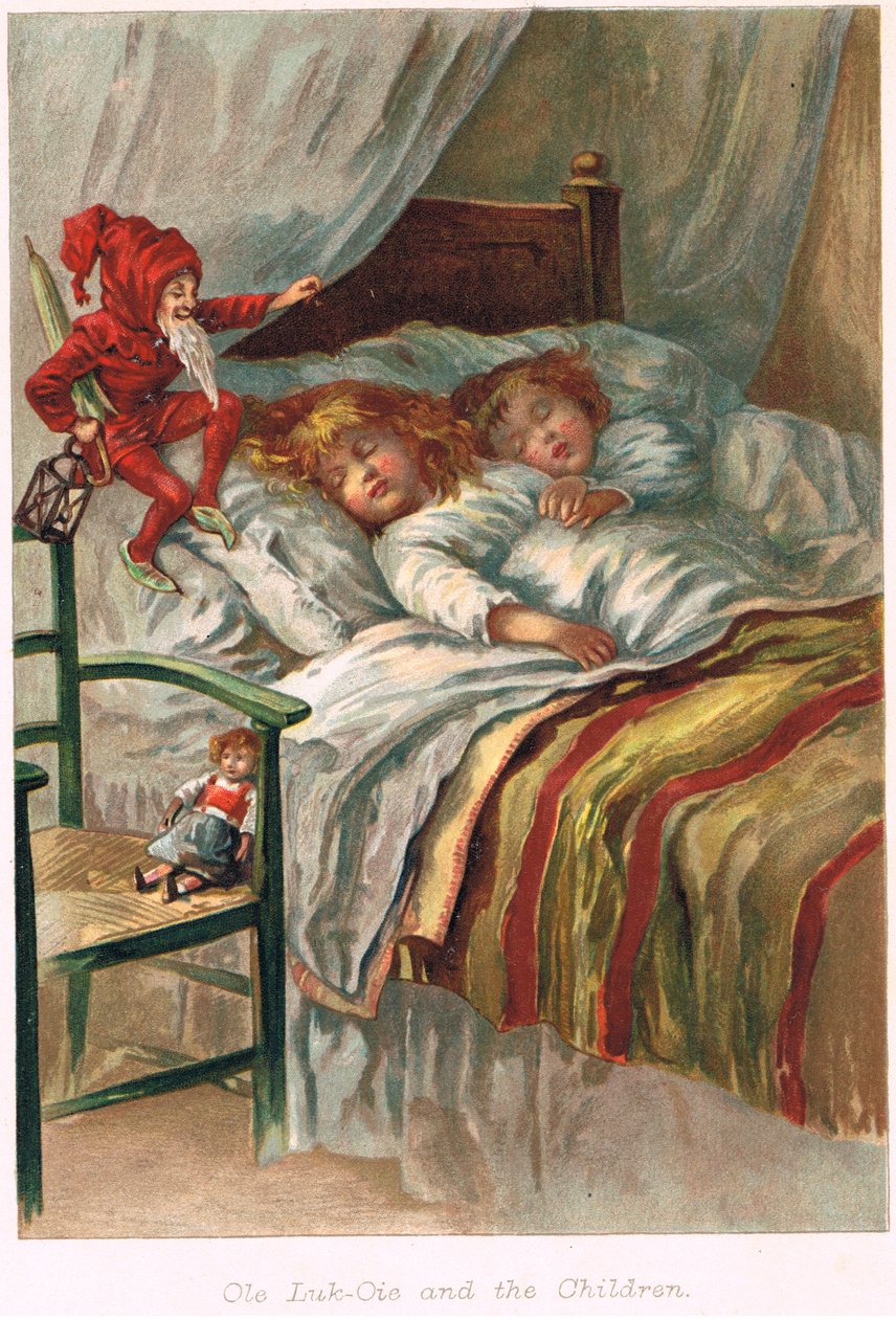 Ole-Luk-Oie i en udgave af Eventyr af HC Andersen, ca. 1900 af E.S. Hardy