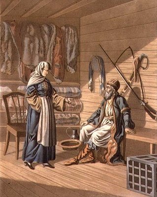 En Grebensky-kosak, graveret af A. Manz (litho) af E. (after) Karnejeff