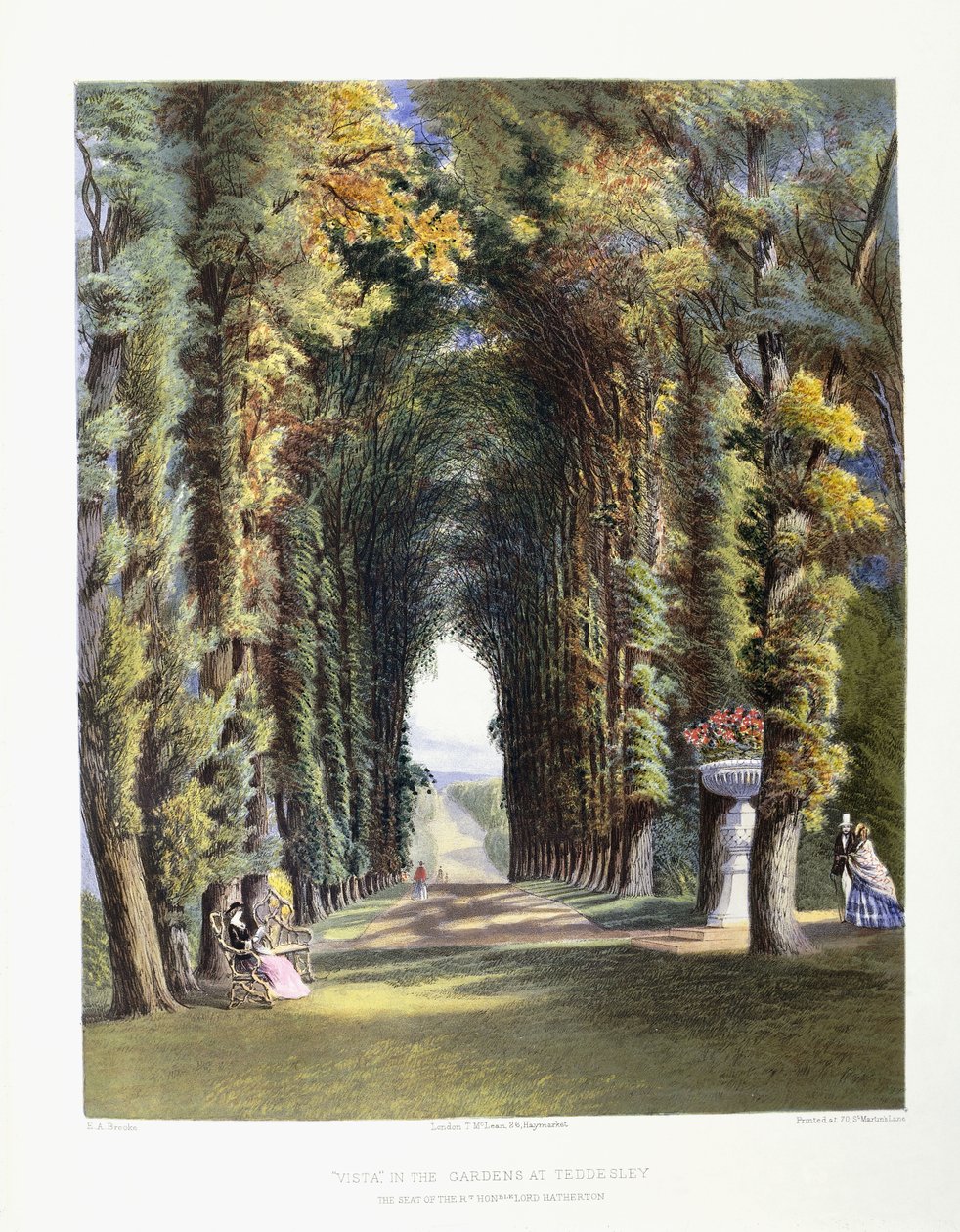 Vista" i Gardens of Teddesley, sæde for den højre ærede Lord Hatherton, 1857 af E. Adveno Brooke