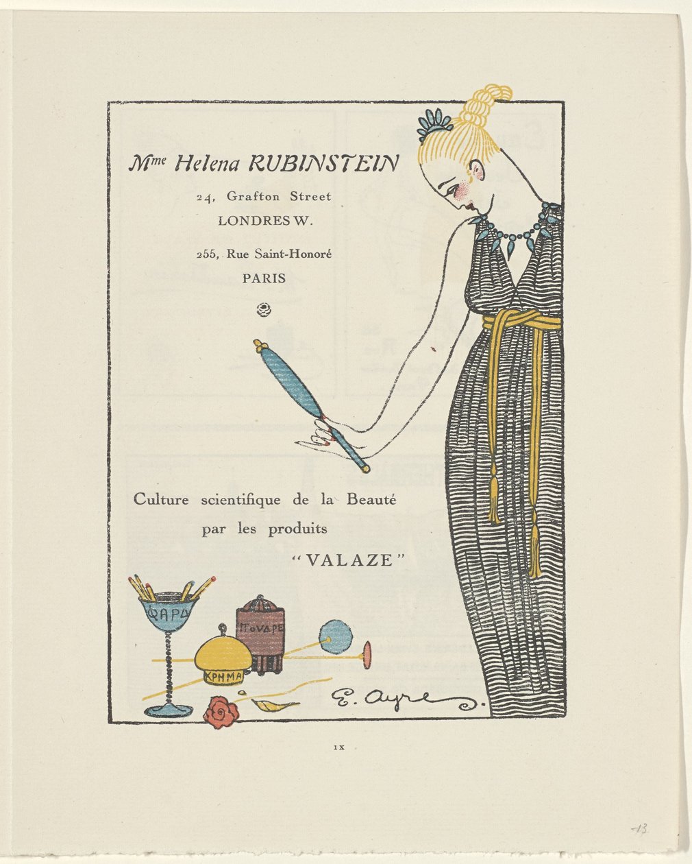 Gazette du Bon Ton, 1914 - Nr. 6, s. IX: Annonce Helena Rubinstein (titel på objekt) af E. Ayres