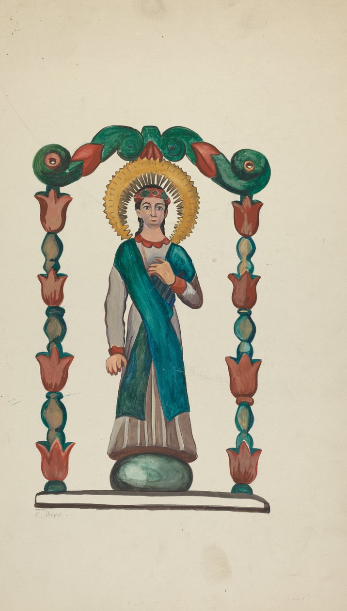 Bulto-figur af Saint af E. Boyd