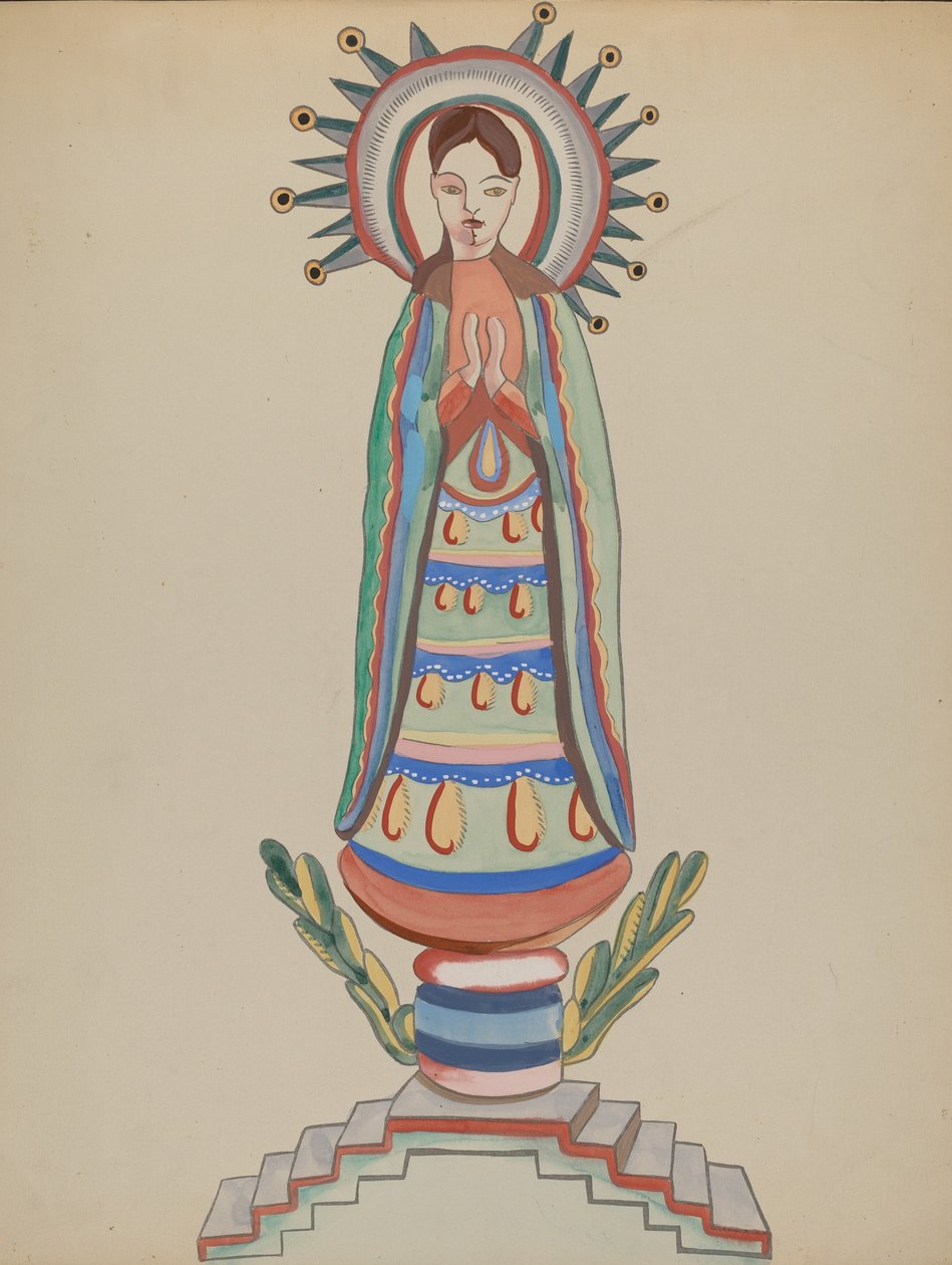 New Mexico, "Bulto", polykrom træfigur af E. Boyd