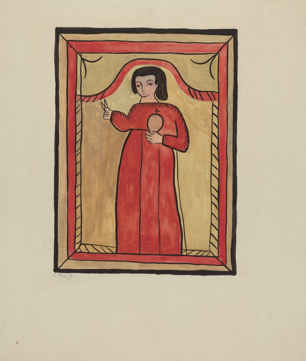 The Christ Child-Retalba El Nino Perdido, (The Lost Child) a Retabla af E. Boyd