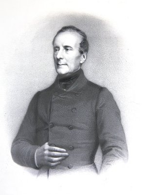 Alphonse de Lamartine og hans autograf signatur (litho) af E. Charpentier