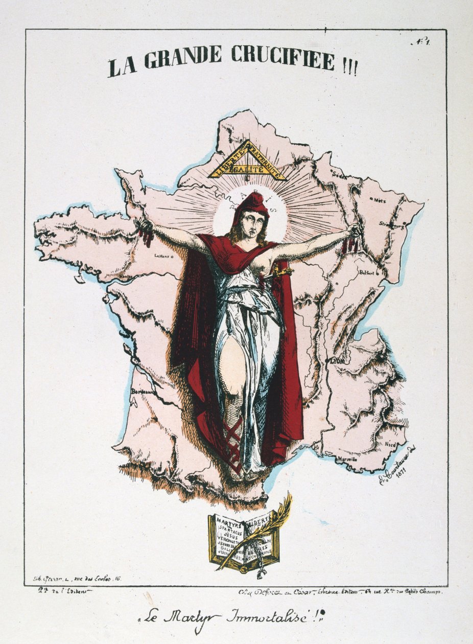 Le Martyr Immortalise!, allegori over det republikanske Frankrig, 1871. af E. Courtaux