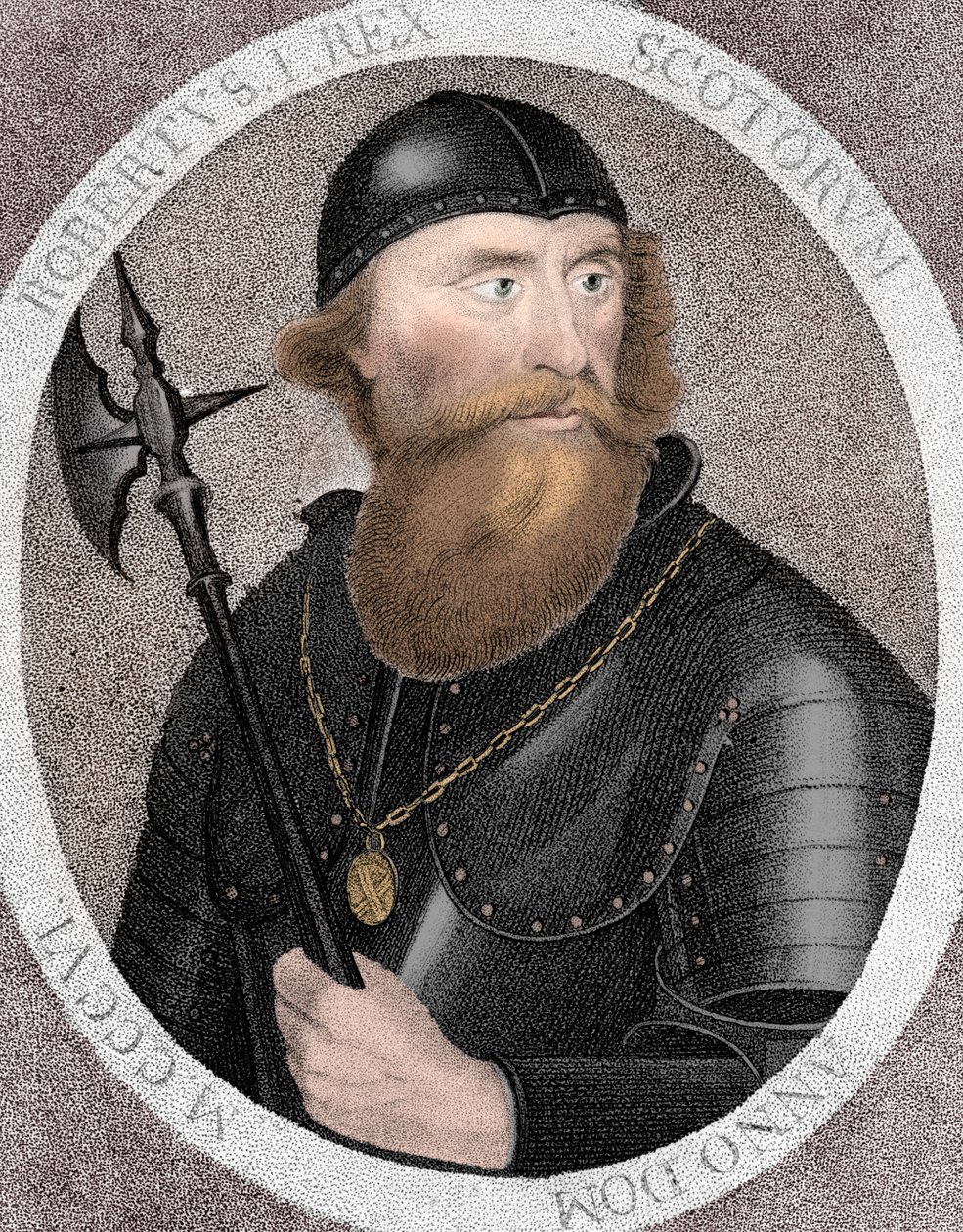 Robert I, almindeligvis Robert the Bruce, konge af Skotland, 1797 af E Harding