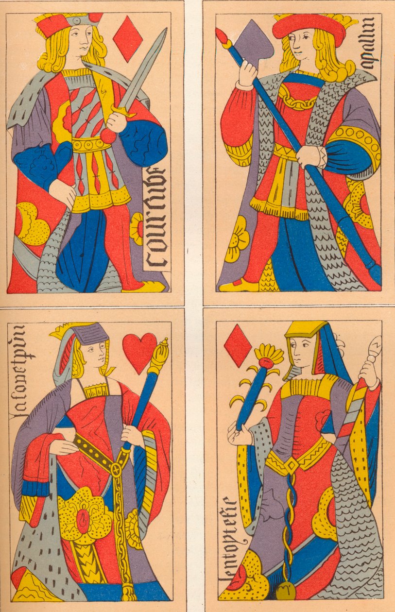 Spillekort, 1500-tallet, 1849. af E. Hauger