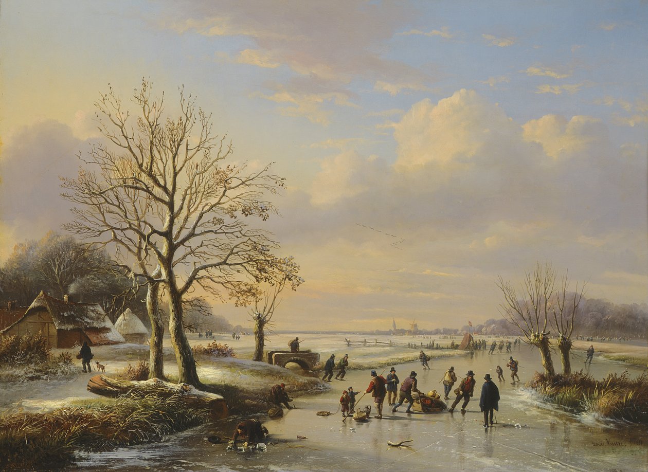 Skøjteløberne, 1850 af E. J. and Verwee Verboeckhoven