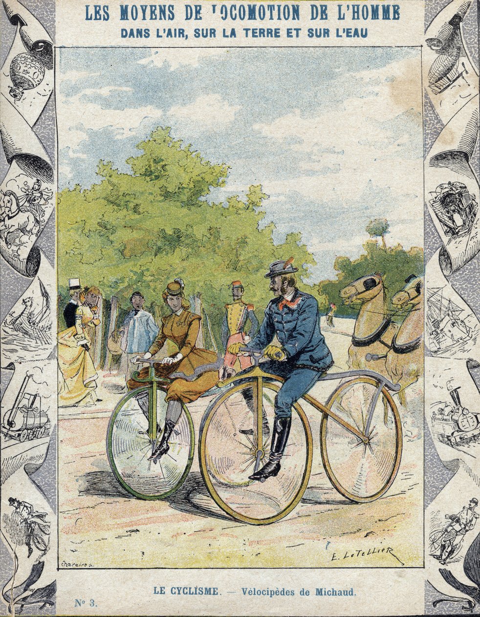Pierre Michaux og Michaudine velocipedes - Fra et beskyttende hylster til skolebøger, slutningen af det 19. århundrede - velocipedes a pedale (les michaudines) af Pierre Michaux (1813-1883) af E. Letellier