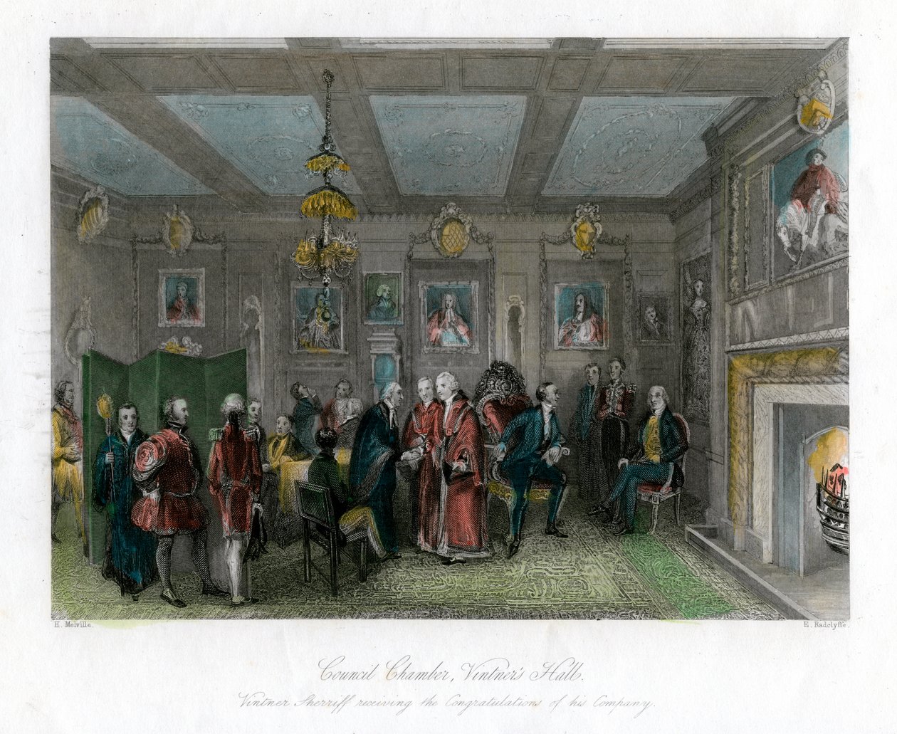 Rådssalen, Vintners Hall, City of London. af E. Redclyffe