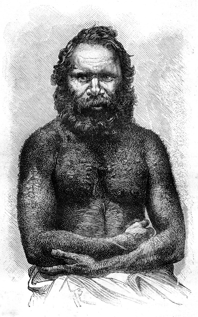 Australsk aborigin, 1886 af Etienne Antoine Eugene Ronjat