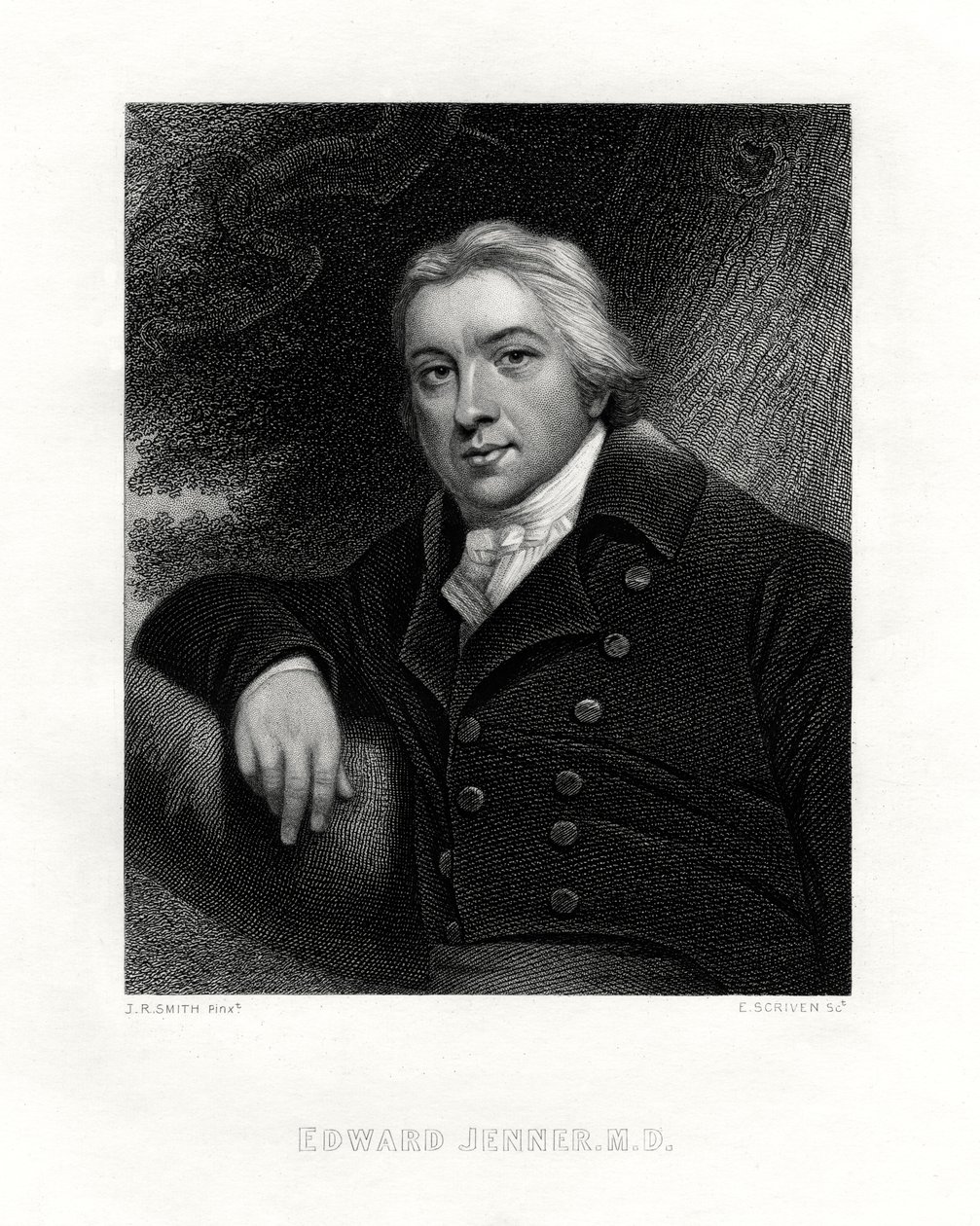 Edward Jenner, engelsk landlæge, 1800-tallet. af E. Scriven