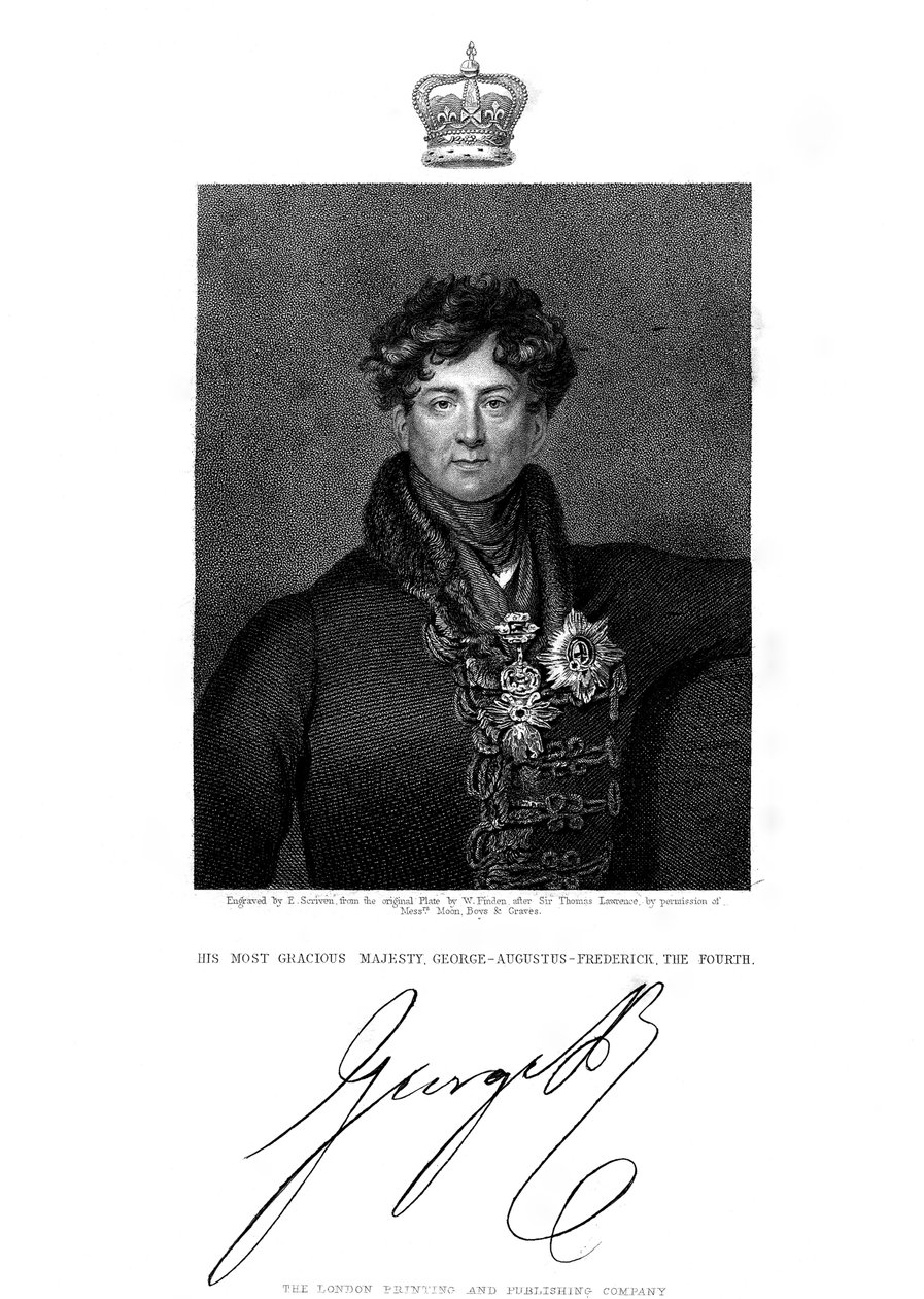 George IV, konge af Storbritannien og Irland og af Hannover, 1800-tallet. af E. Scriven