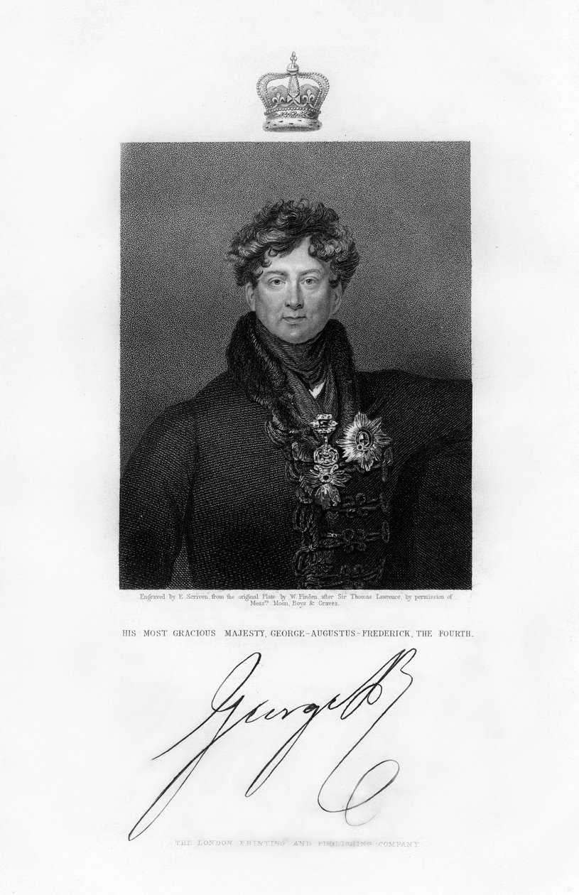 George IV, konge af Det Forenede Kongerige og Hannover, 1800-tallet. af E. Scriven