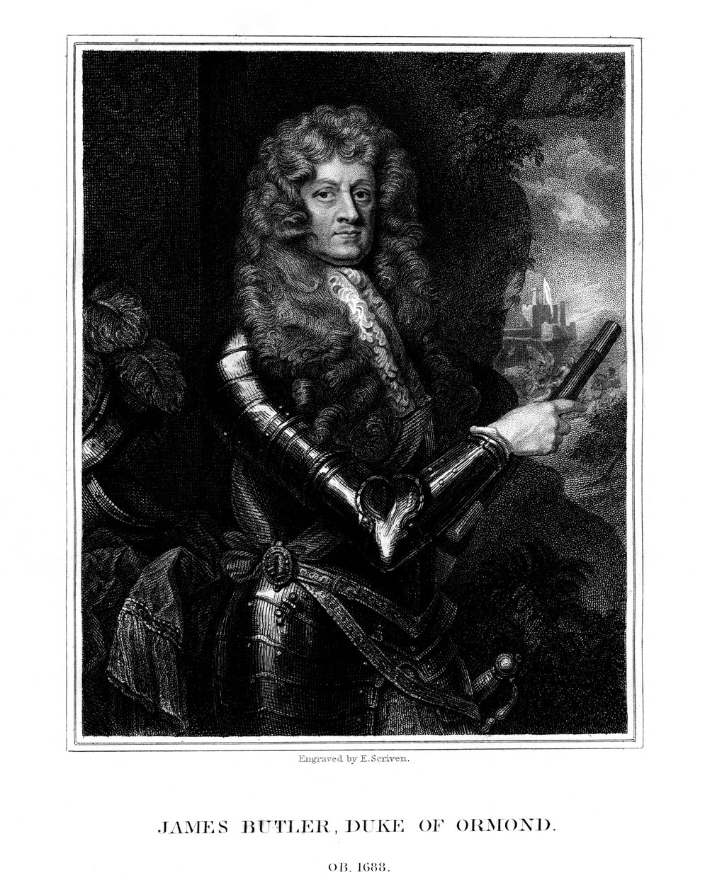 James Butler, 1. hertug af Ormonde, anglo-irsk statsmand og soldat, 1824. af E. Scriven