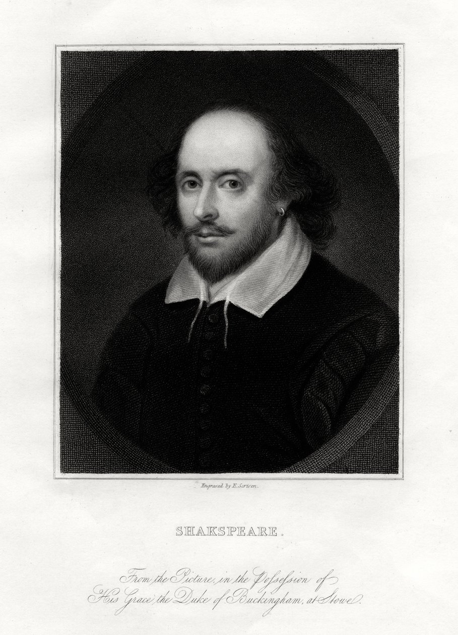 William Shakespeare, engelsk dramatiker, 1800-tallet. af E. Scriven