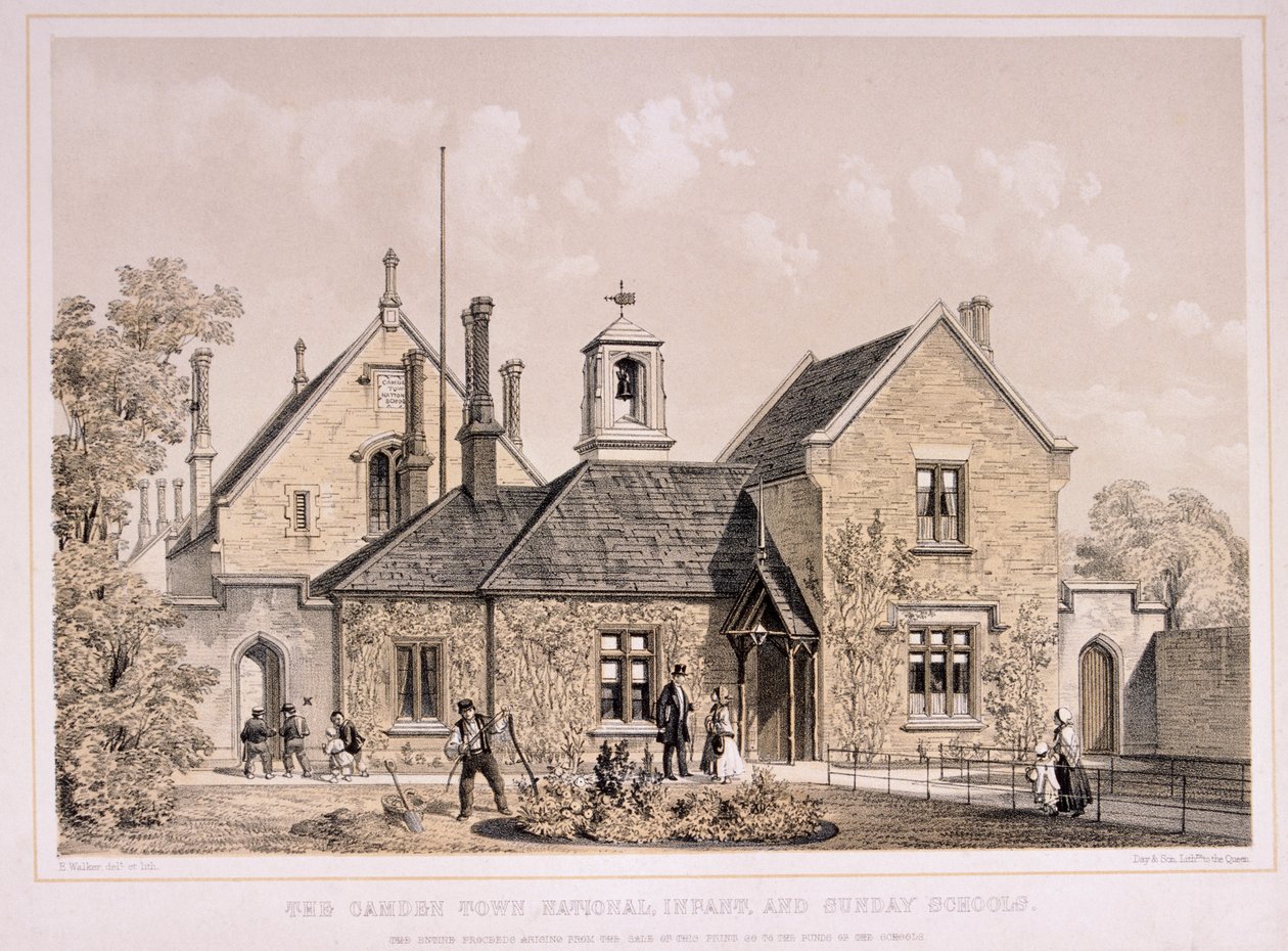Camden Town søndagsskole, London, c1870 af E Walker