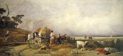 Høst i højlandet (akvarel på papir) af E. and Callcott A. W. Landseer