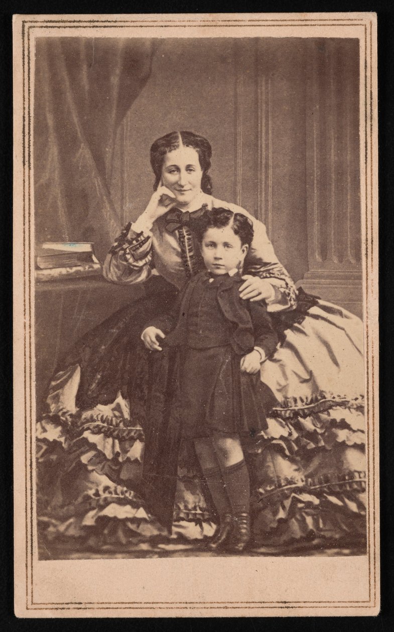 Portræt af Eugenie de Montijo 1826-1920 og søn, omkring 1860