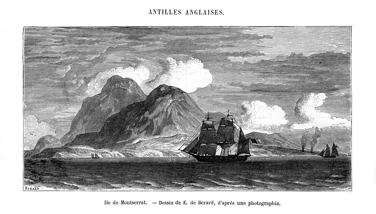 Øen Montserrat i Det Caribiske Hav, 1800-tallet af E de Berard