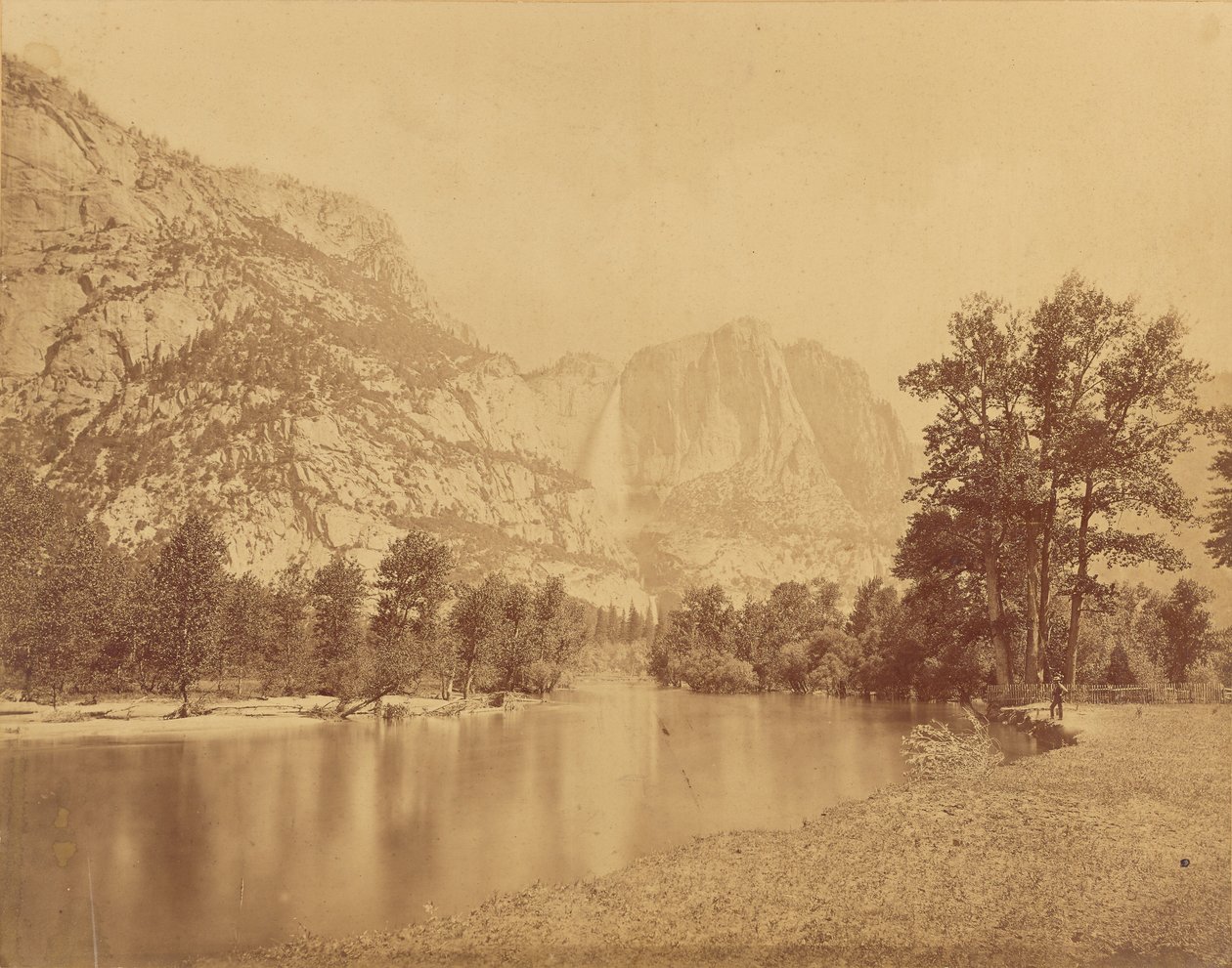 Vandfald i Yosemite. (Stor grizzlybjørn.) 2600 fods fald. af Eadweard J. Muybridge