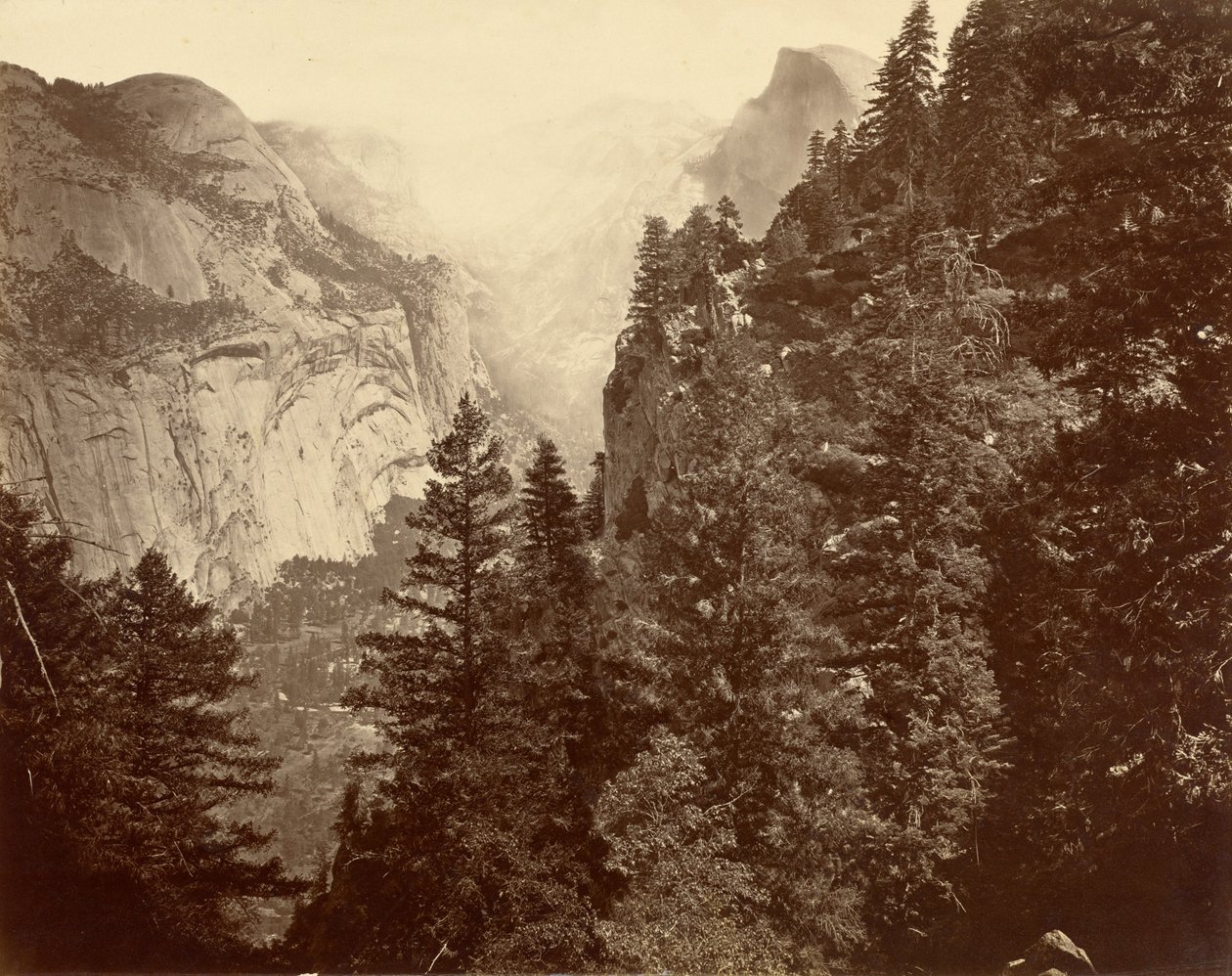 Tenaya Canyon fra Union Point, Valley of the Yosemite, 1872. af Eadweard Muybridge