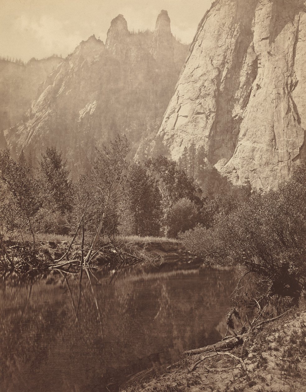 Cathedral Spires, Valley of the Yosemite af Eadweard Muybridge
