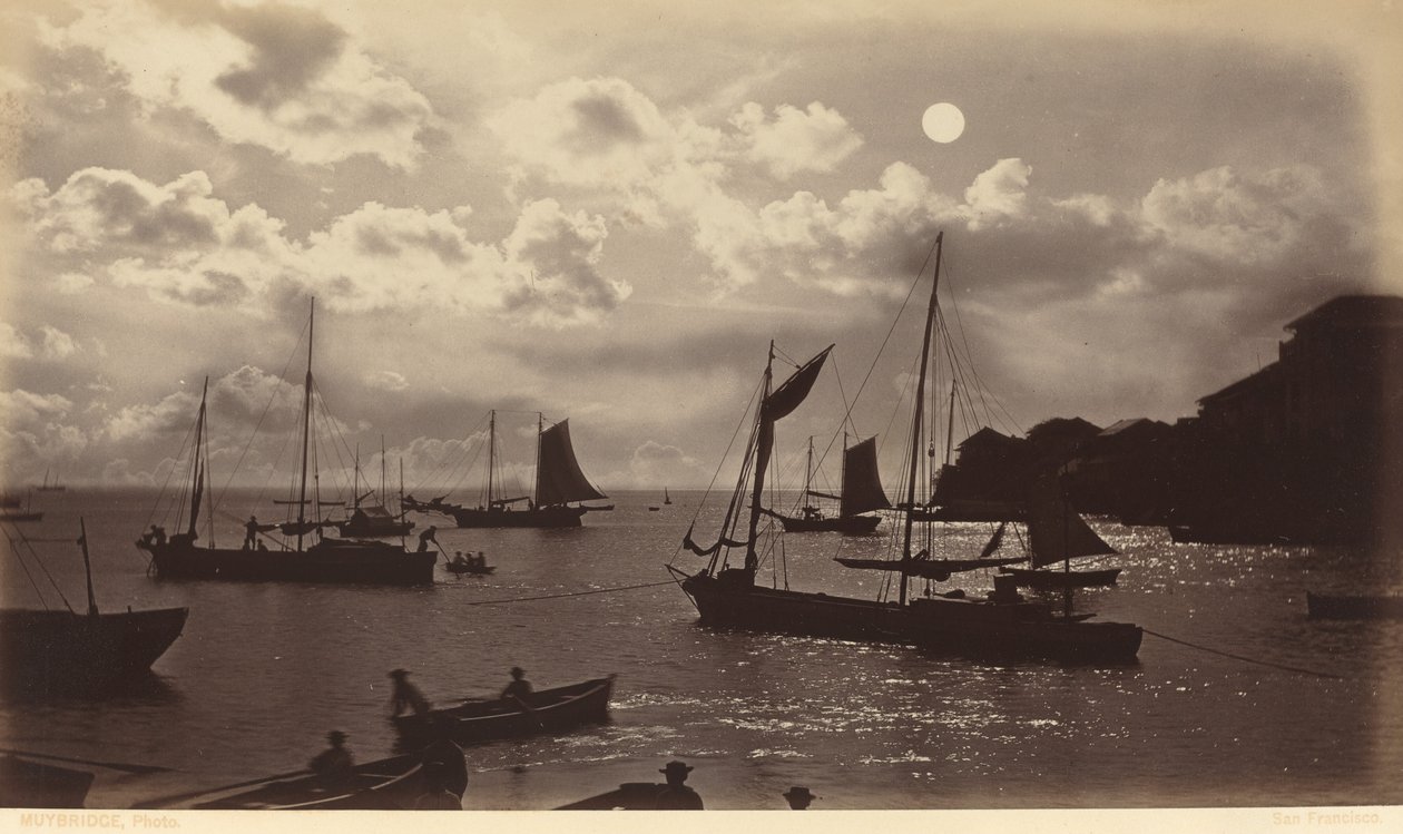 Moonlight Effect-Bay of Panama af Eadweard Muybridge