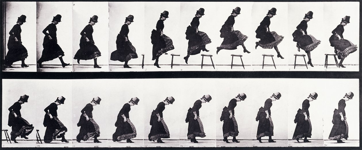 Bevægelsesstudie, ca. 1872-1885 af Eadweard Muybridge