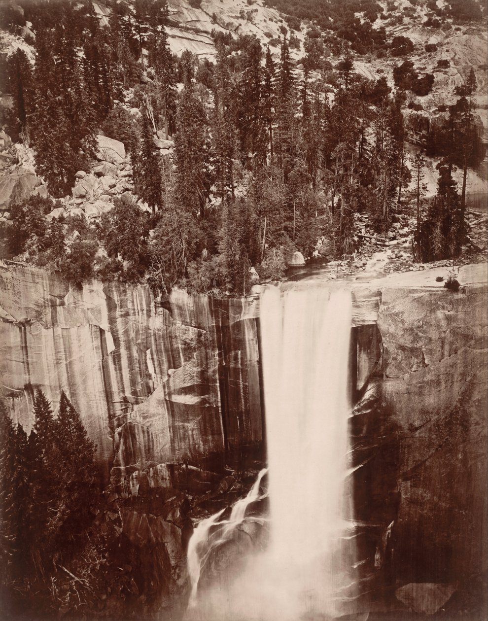 Pi-Wi-Ack (stjerneskud), Vernal Fall, 400 fod, Yosemite-dalen af Eadweard Muybridge