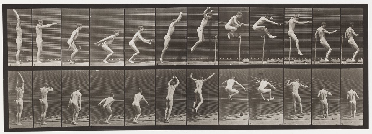 Tallerken 161. Springning; Stående Højdespring af Eadweard Muybridge