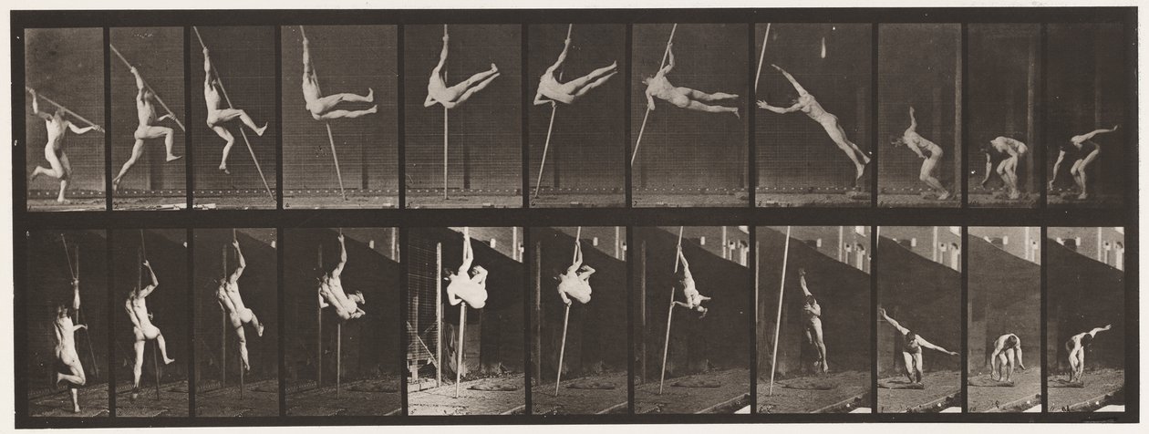 Tavle 164. Springning; Stangspringning, 1872-1885 af Eadweard Muybridge