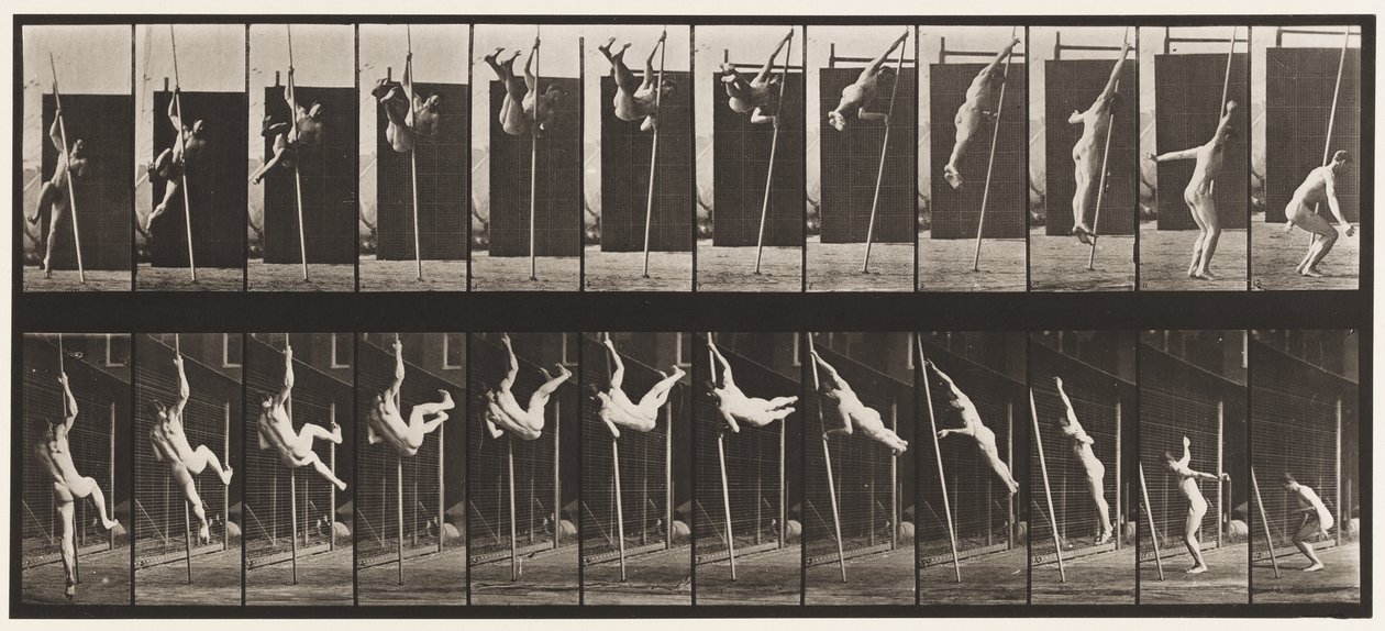 Tallerken 165. Springning; Stangspring af Eadweard Muybridge