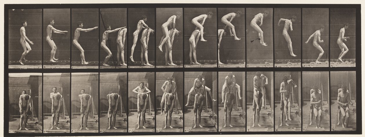 Plade 166. Springning; Over Mandens Ryg af Eadweard Muybridge