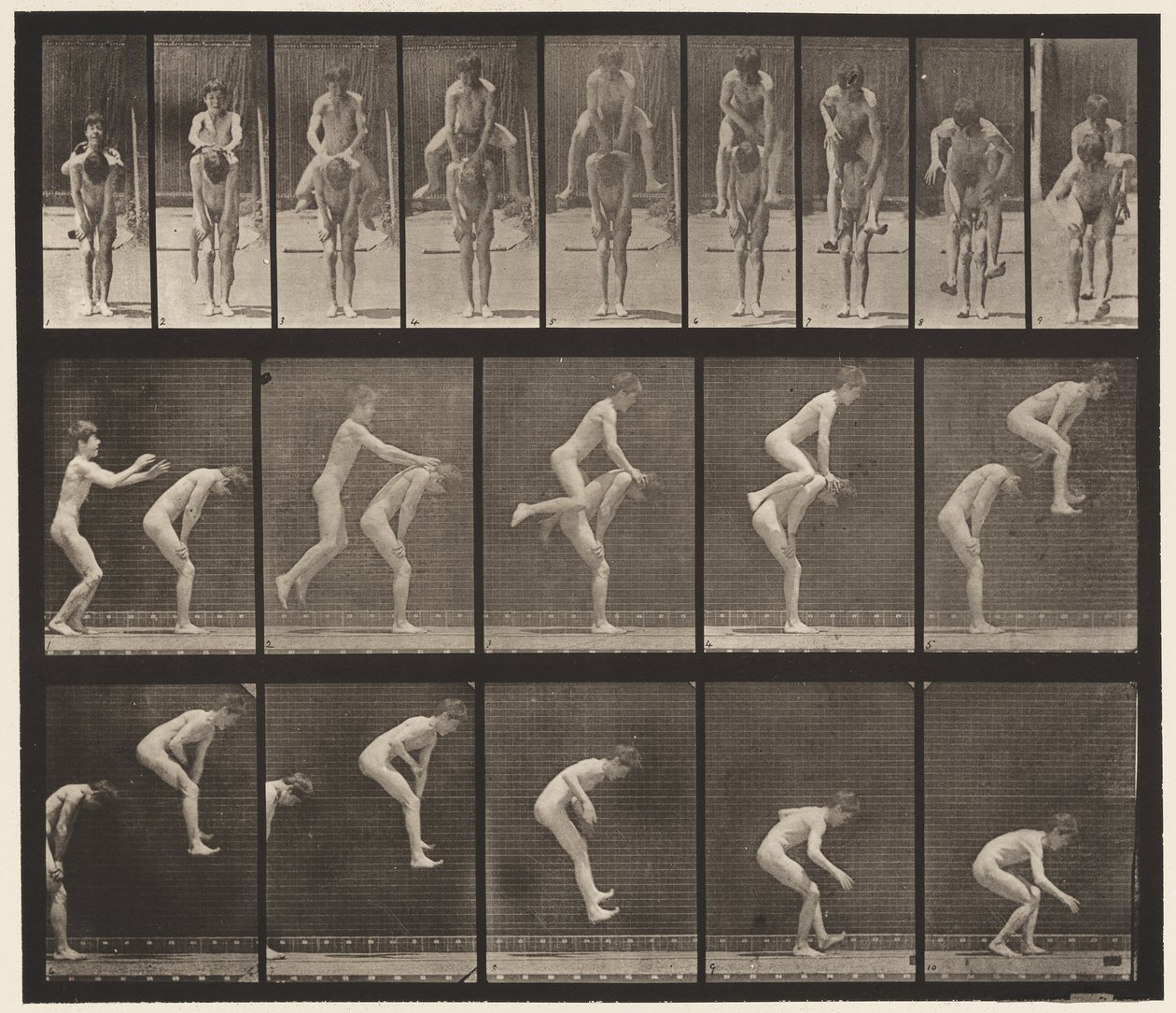 Tavle 167. Springning; Over drengens ryg (Leap Frog) af Eadweard Muybridge