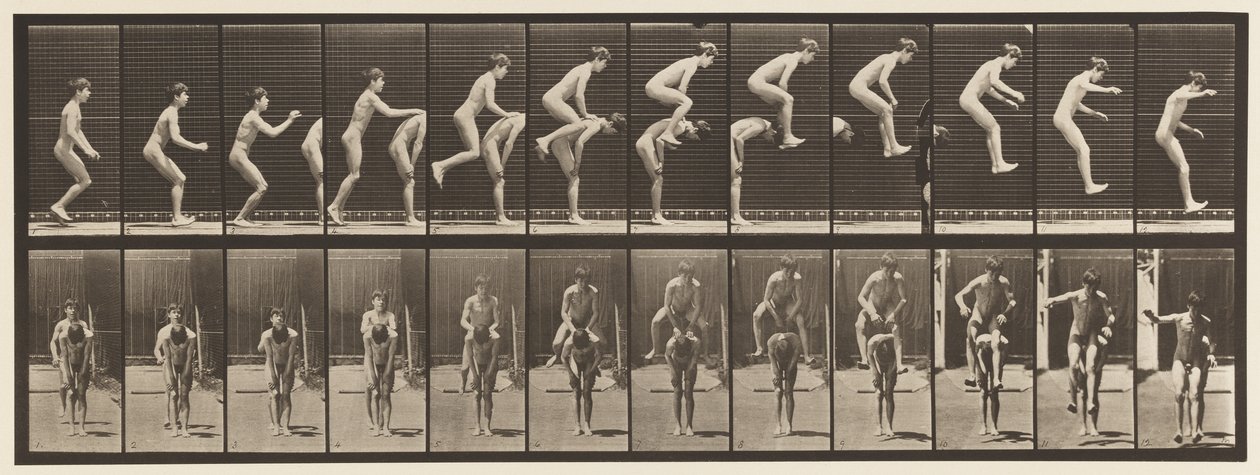 Tallerken 168. Springning; Over drengens ryg (Leap Frog) af Eadweard Muybridge