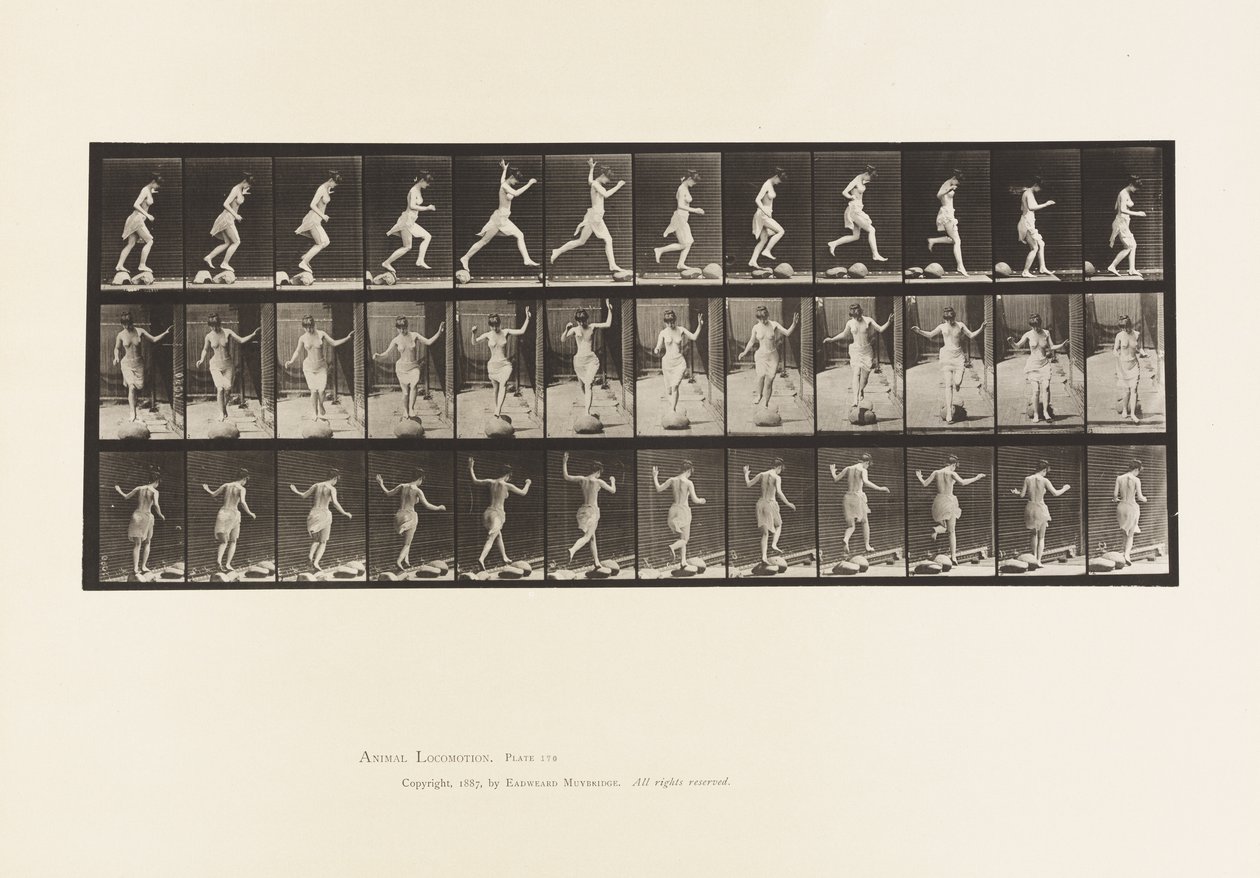 Tavle 170. Fra Sten til Sten over en Bæk, 1885 af Eadweard Muybridge