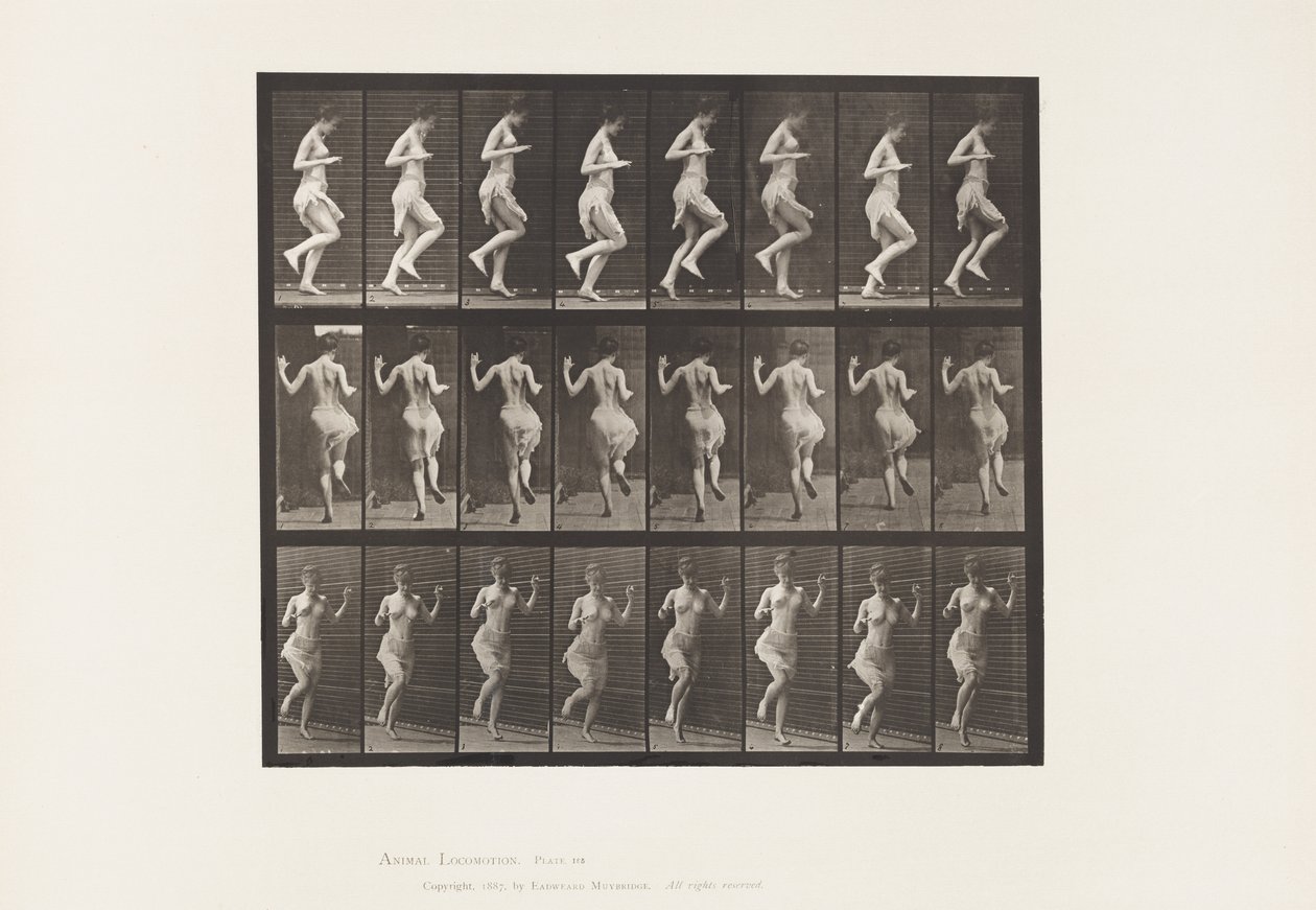 Tavle 185. Hopping On Left Fod, 1885 af Eadweard Muybridge