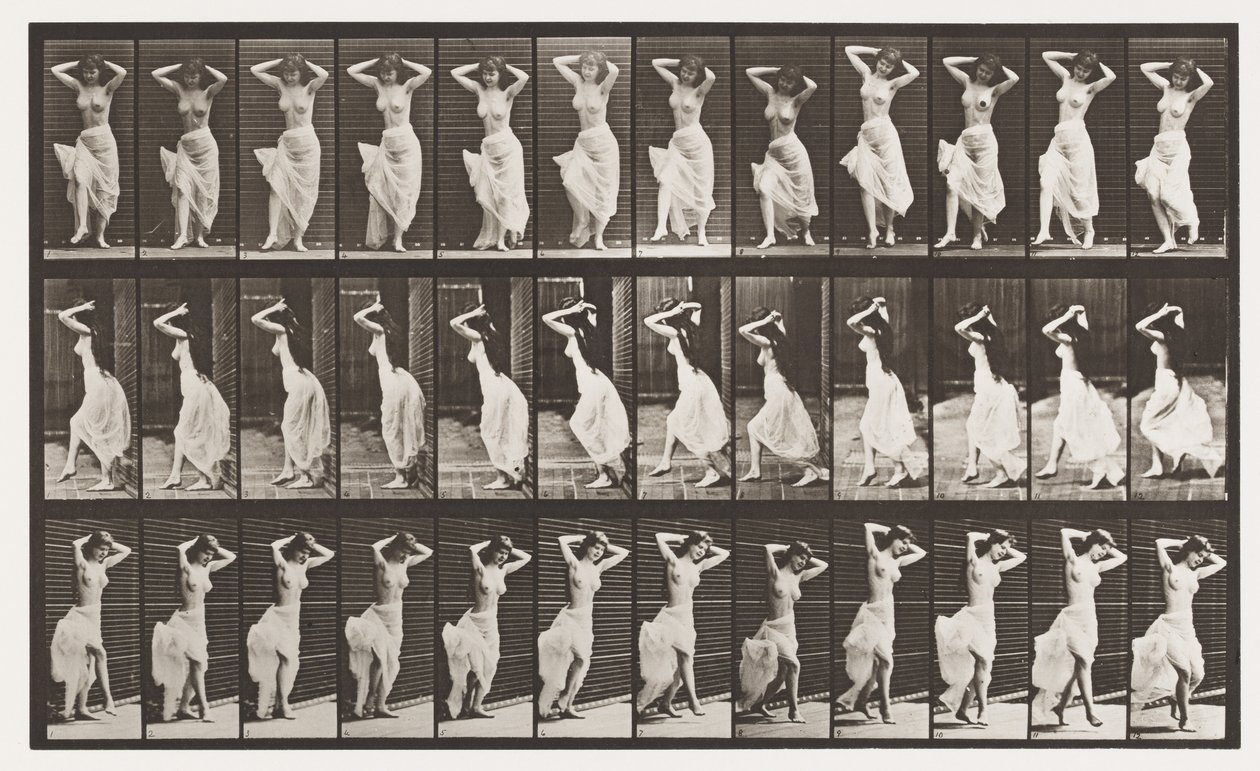 Tallerken 190. Dans (Nautch) af Eadweard Muybridge