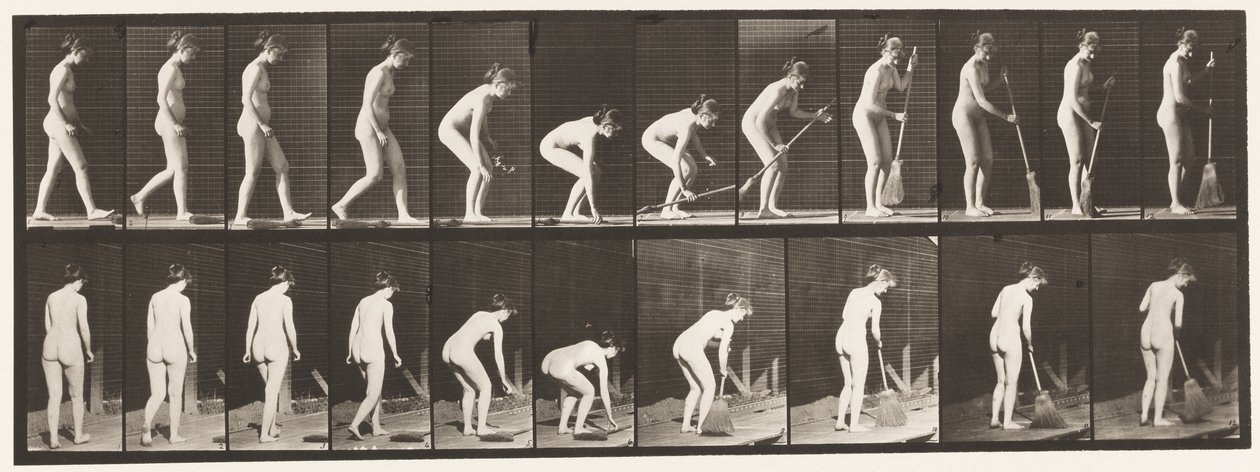 Tallerken 219. Bøje og løfte Kost og Feje af Eadweard Muybridge