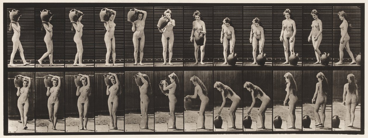 Plade 226. Fjernelse af vandbeholder fra skulder til jorden & vending af Eadweard Muybridge