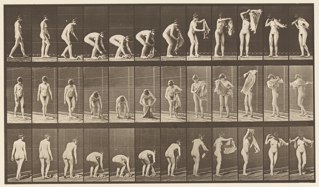 Tavle 227. Løfteklæde fra jorden,, 1872-1885 af Eadweard Muybridge