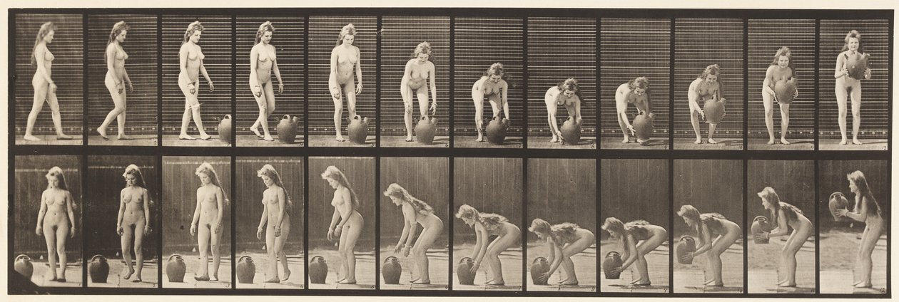 Tallerken 228. Drejning og løft af vandkrukken fra jorden af Eadweard Muybridge