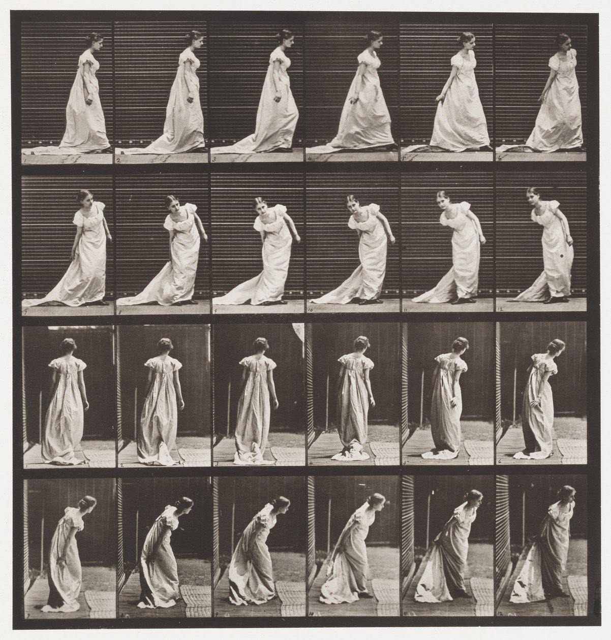 Plade 231. Bøje sig for at arrangere tog og drejning af Eadweard Muybridge