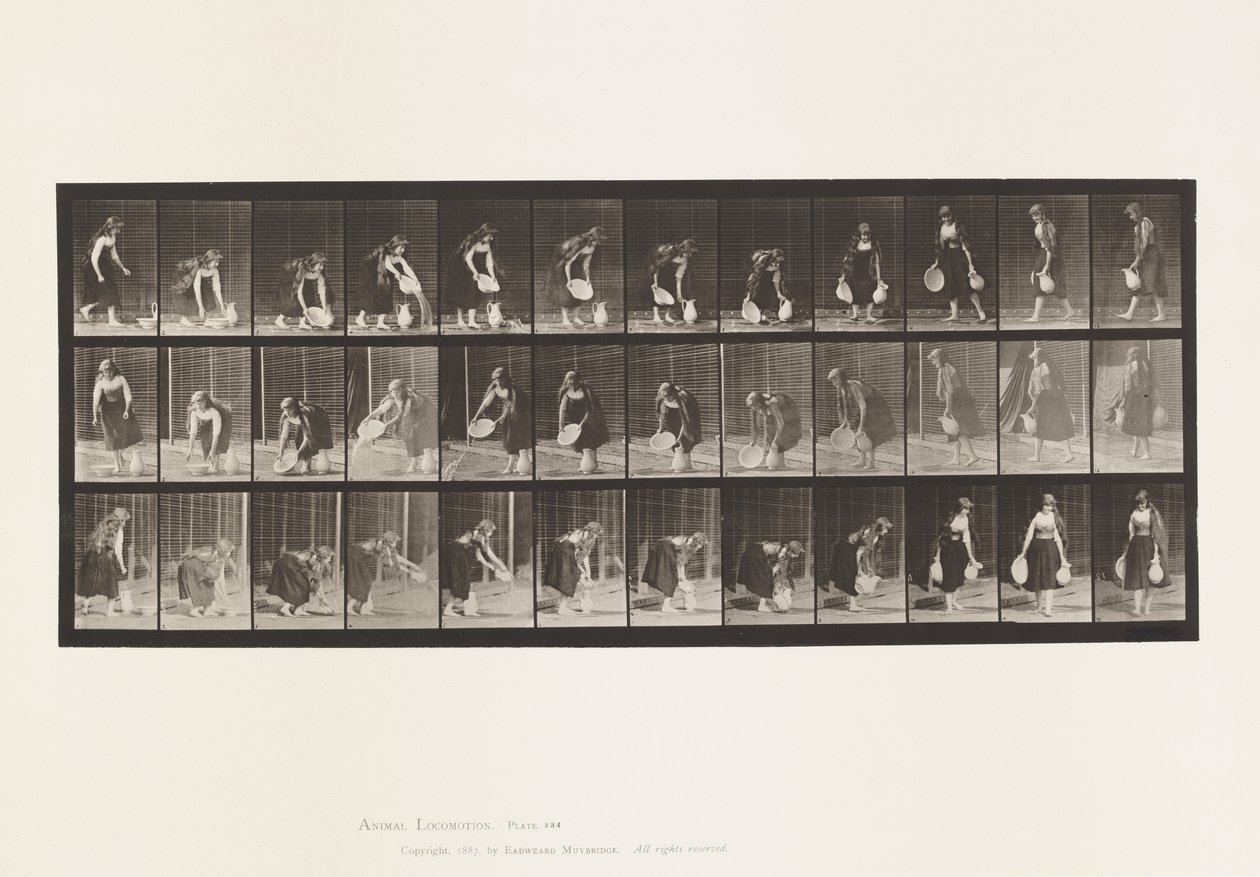 Plade 234. Løfte- og tømmebassin for vand og drejning af Eadweard Muybridge