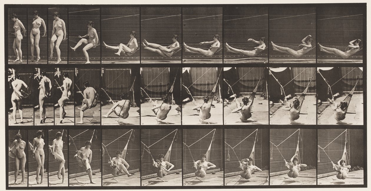 Tavle 261. At komme i hængekøje, 1872-1885 af Eadweard Muybridge